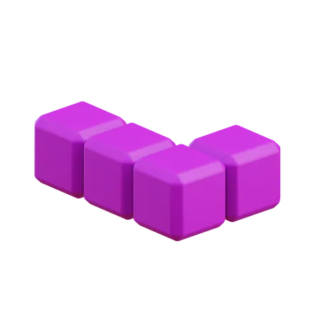 Bloco Tetris em forma de L14  3D Icon