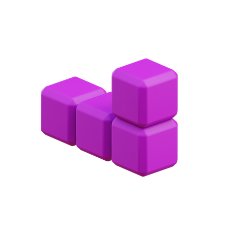 Bloco Tetris em forma de L5  3D Icon