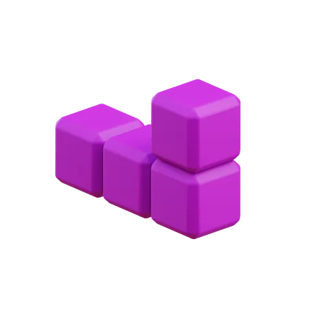 Bloco Tetris em forma de L5  3D Icon