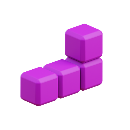 Bloco Tetris em forma de L6  3D Icon