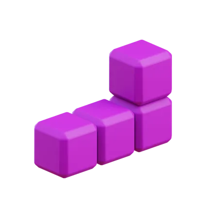 Bloco Tetris em forma de L6  3D Icon