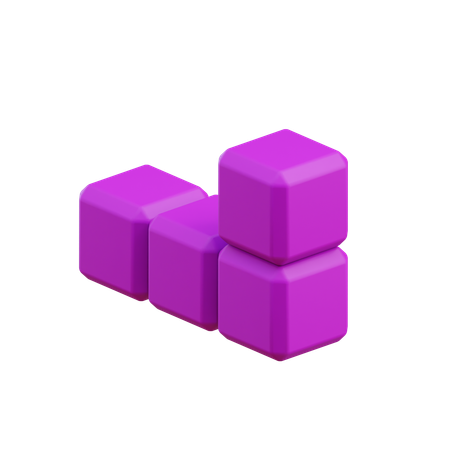 Bloco Tetris em forma de L8  3D Icon