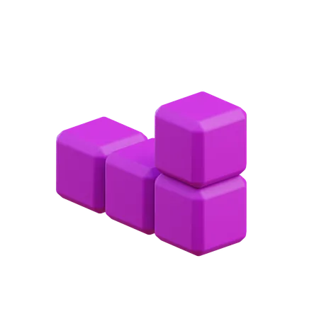 Bloco Tetris em forma de L8  3D Icon