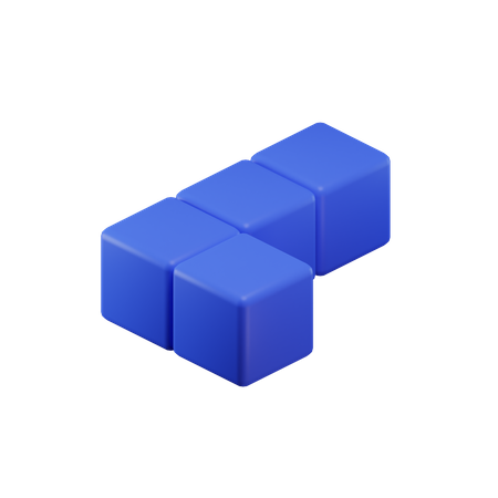 L-förmiger Tetrisblock  3D Icon