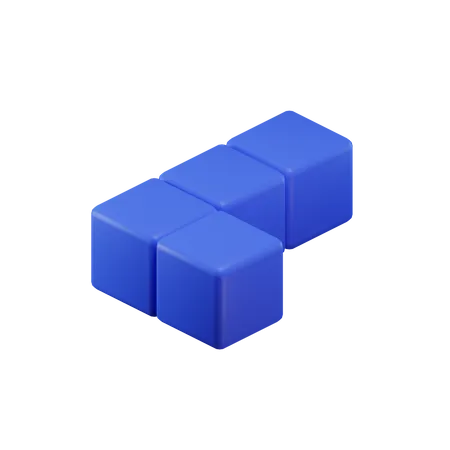 L-förmiger Tetrisblock  3D Icon