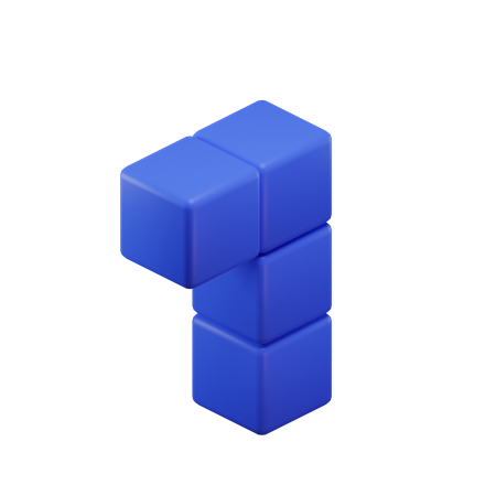 L-förmiger Tetrisblock  3D Icon