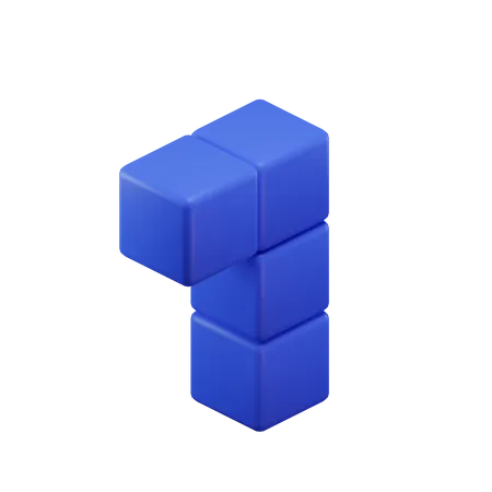 L-förmiger Tetrisblock  3D Icon