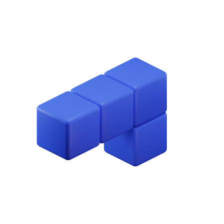 L-förmiger Tetrisblock  3D Icon