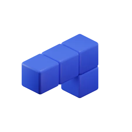 L-förmiger Tetrisblock  3D Icon