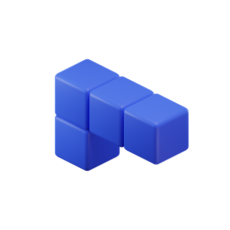 L-förmiger Tetrisblock  3D Icon