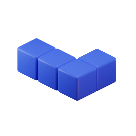 L-förmiger Tetrisblock  3D Icon