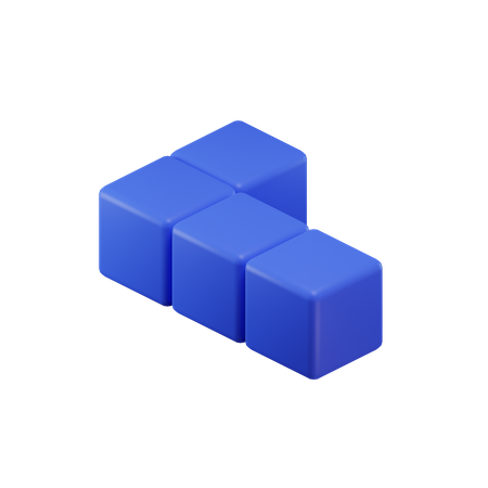 L-förmiger Tetrisblock  3D Icon