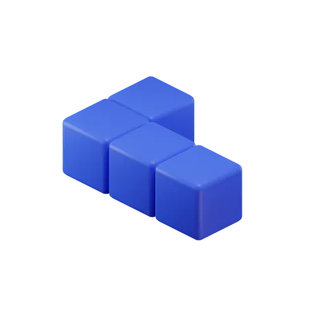 L-förmiger Tetrisblock  3D Icon