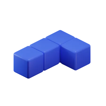 L-förmiger Tetrisblock  3D Icon