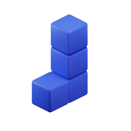 L-förmiger Tetrisblock  3D Icon