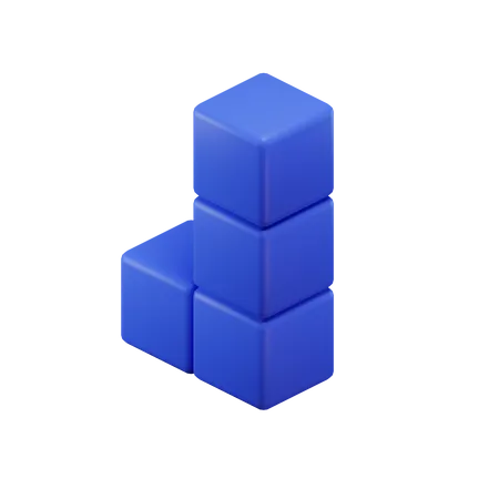 L-förmiger Tetrisblock  3D Icon