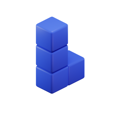 L-förmiger Tetrisblock  3D Icon