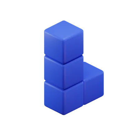 L-förmiger Tetrisblock  3D Icon