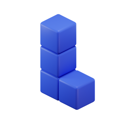 L-förmiger Tetrisblock  3D Icon