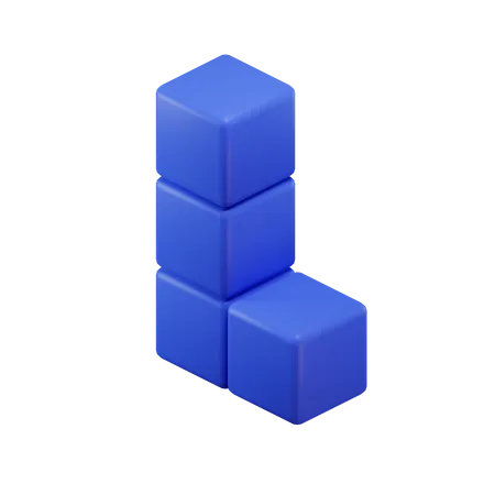 L-förmiger Tetrisblock  3D Icon