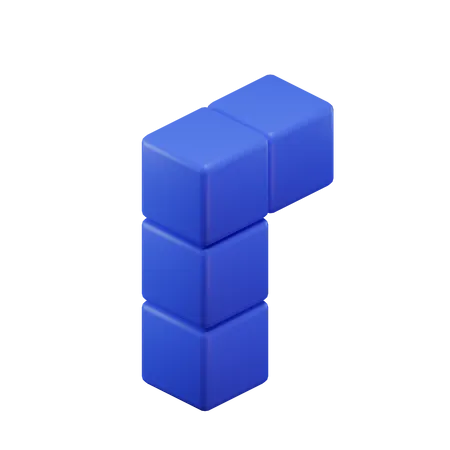 L-förmiger Tetrisblock  3D Icon