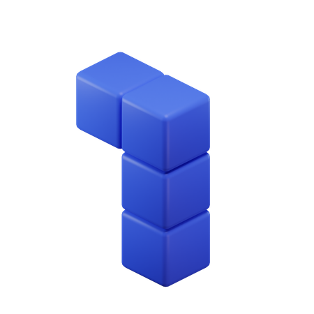 L-förmiger Tetrisblock  3D Icon