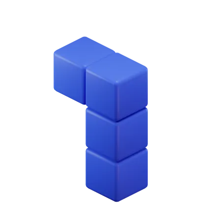 L-förmiger Tetrisblock  3D Icon