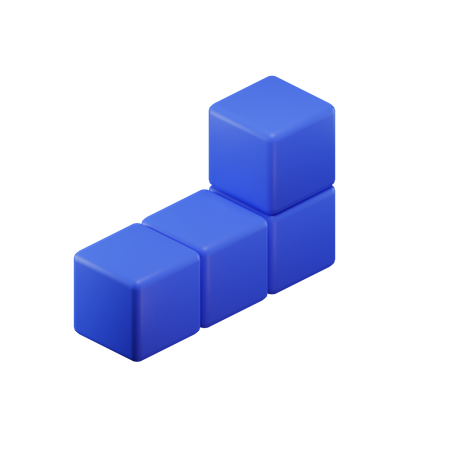 L-förmiger Tetrisblock  3D Icon