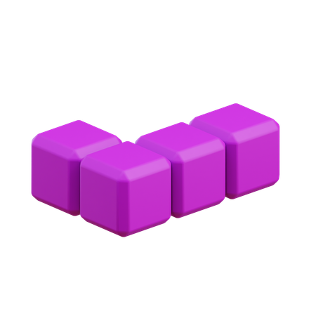 L-förmiger Tetris-Block16  3D Icon