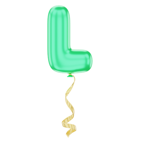 L Latter Balloon  3D Icon