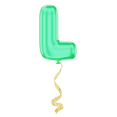 L Latter Balloon  3D Icon