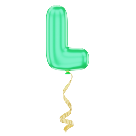 L Latter Balloon  3D Icon