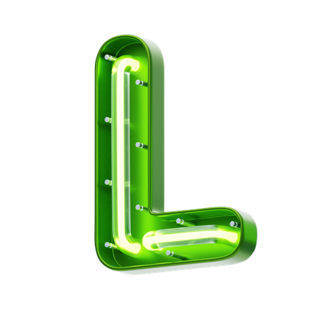 L letra forma texto de neón  3D Icon