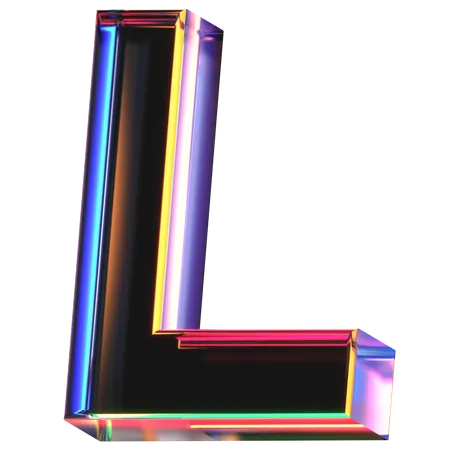 3 D Icon Of A Glass Letter L 3D Icon