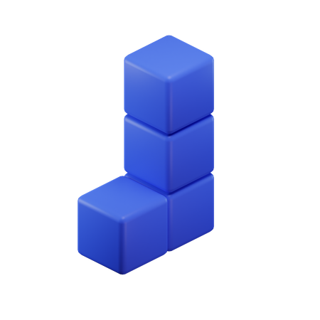 L-Shape Tetris Block  3D Icon