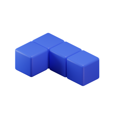 L-Shape Tetris Block  3D Icon