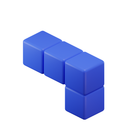 L-Shape Tetris Block  3D Icon