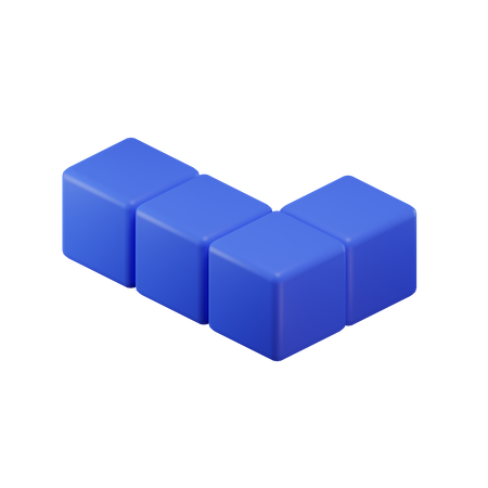 L-Shape Tetris Block  3D Icon