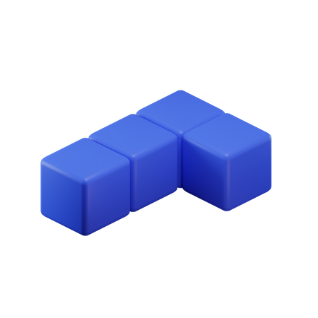 L-Shape Tetris Block  3D Icon