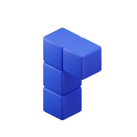 L-Shape Tetris Block  3D Icon