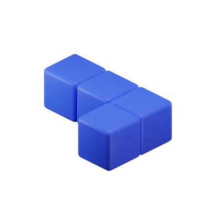 L-Shape Tetris Block  3D Icon