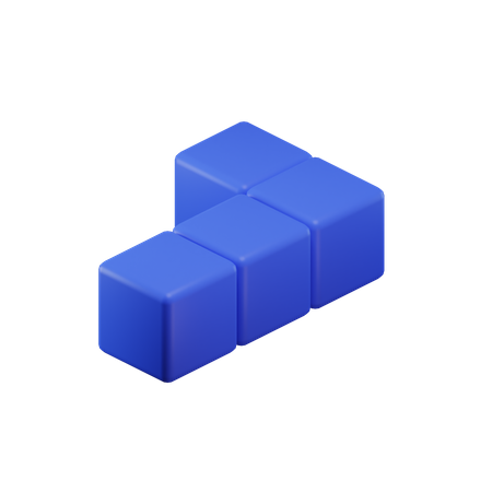 L-Shape Tetris Block  3D Icon