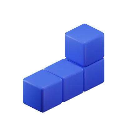 L-Shape Tetris Block  3D Icon