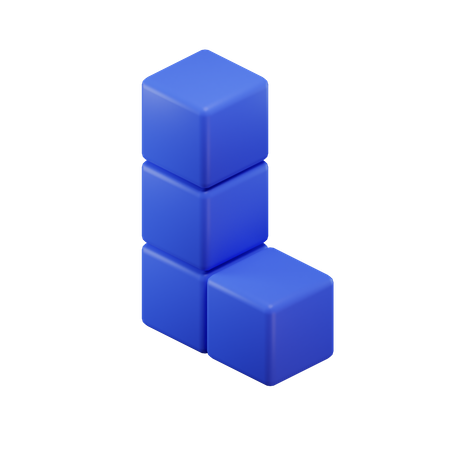 L-Shape Tetris Block 3D Icon download in PNG, OBJ or Blend format