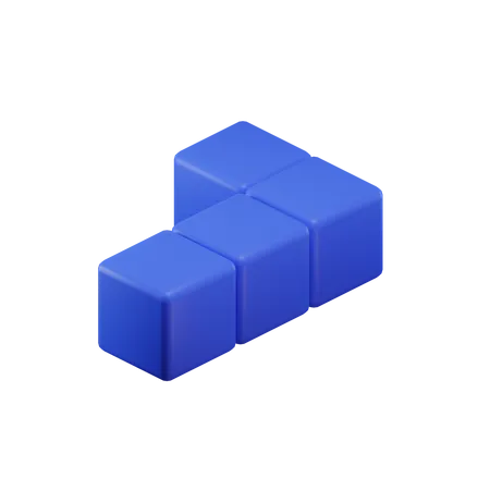 L-Shape Tetris Block  3D Icon