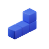 3d l shape tetris block illustration