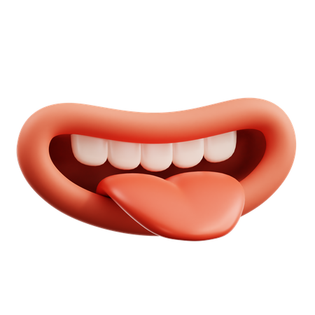 La bouche et la langue éclatent  3D Icon