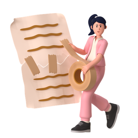 La chica tiene un archivo roto  3D Icon