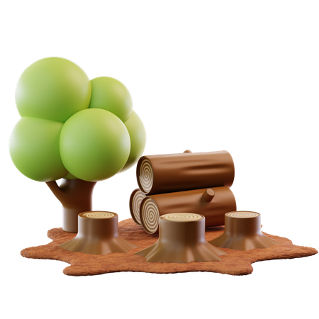 La déforestation  3D Icon