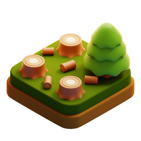 La déforestation  3D Icon
